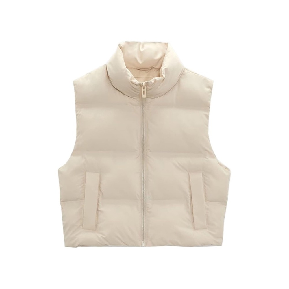 Zara Beige Puffer Vest